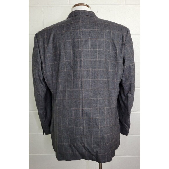 Ralph Lauren Mens Gray Wool Windowpane Plaid‎ Sport Coat 48L - Picture 4 of 10